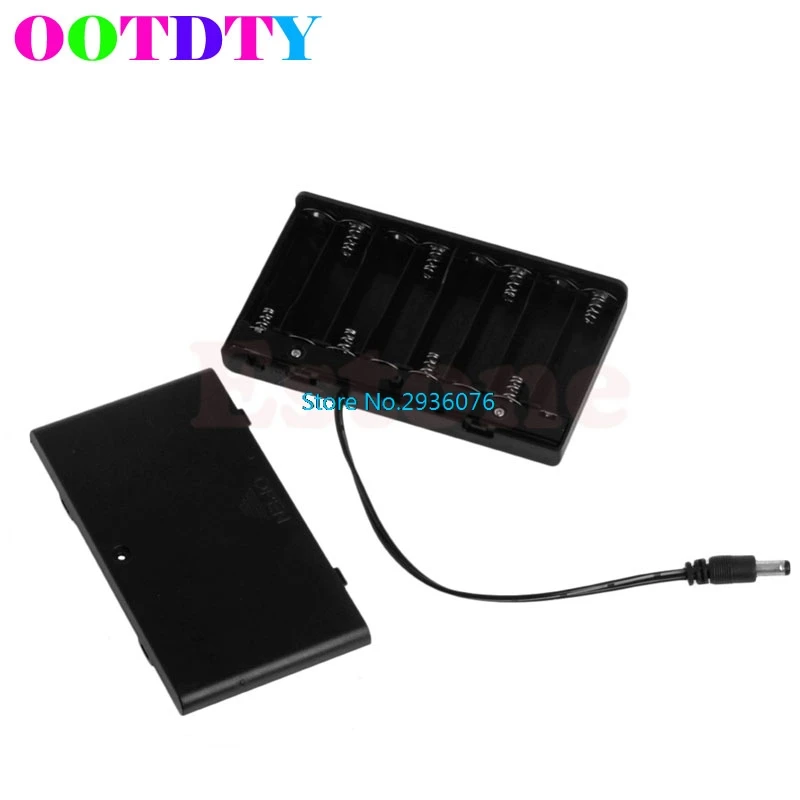 

8 AA Cells Battery 12V box Clip Holder Box Case Cover ON/OFF Switch Wire Lead APR6_30