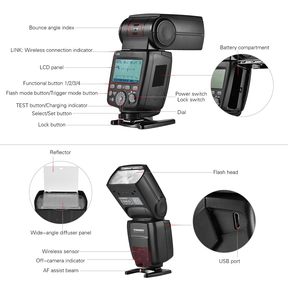 YONGNUO Вспышка Speedlite YN680EX-RT литиевая 2,4G GN60 беспроводная 1/8000s HSS ttl вспышка Speedlite для камер Canon Speedlite