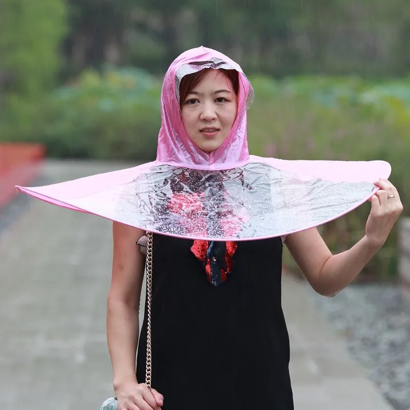 Unisex Novelty Umbrella Hat Cap Raincoat Outdoor Fishing Rain Cover