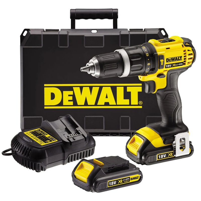 Дрель-шуруповерт аккумуляторная DeWalt DCD785C2 (2 Li-Ion батареи напряжение 18В, 2 скорости, крутящий момент до 60 Нм, 14-ти позиционный регулятор крутящего момента, светодиодная подсветка, реверс, кейс)