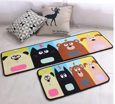 Cartoon cat/dog plush rug door mat kitchen carpets bedroom rugs decorative stair mats home decoration anti slip