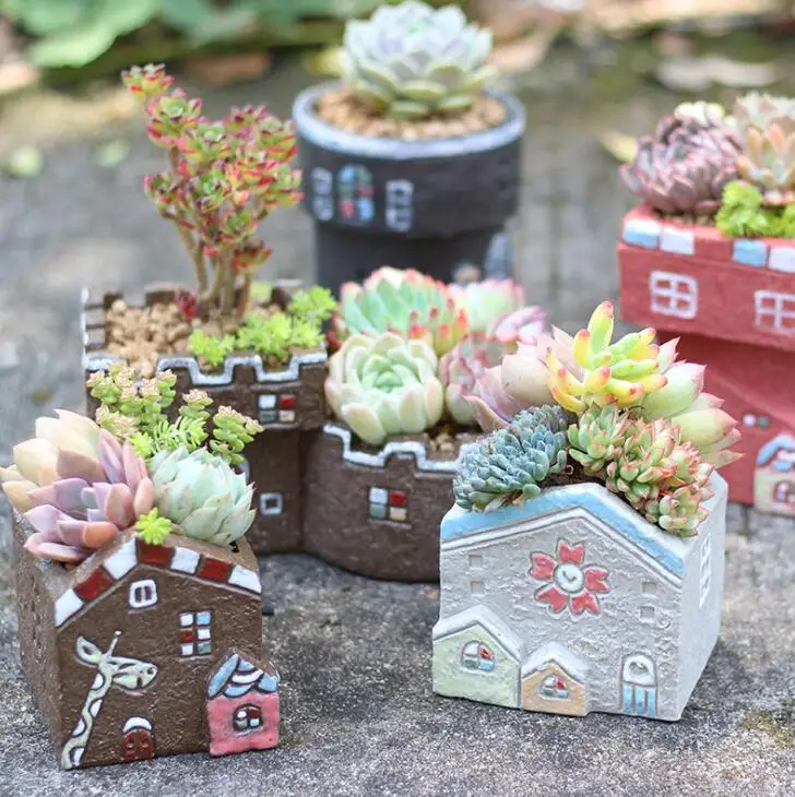 TECHOME креативность мультяшный дом форма керамика суккуленты растение цветочный горшок домашний стол садовый декор