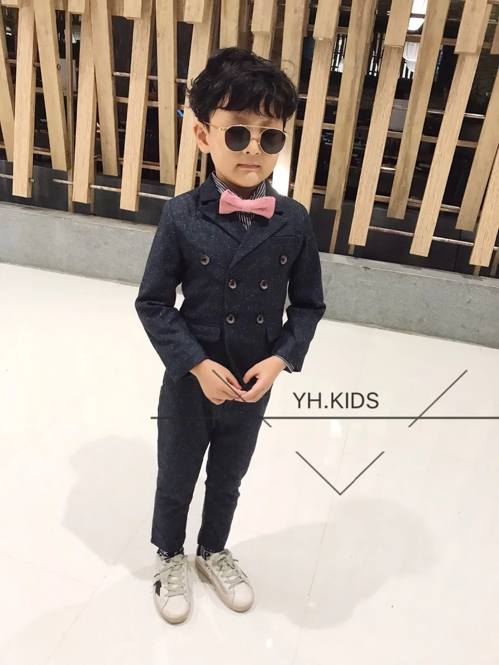 

Autumn WinterBoys 2PCS Pants+Blazer Suit Children Solid Wedding Suit Kids Graduation Suit with Double Breastpin for Boys Korean