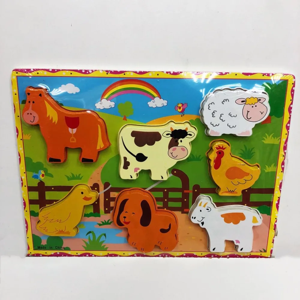 Детские развивающие рамки вкладыши в ассортименте с фруктами и геометрическими