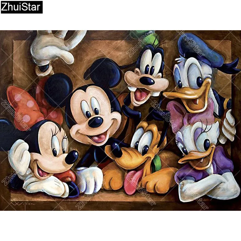 Diy 5d Cartoon Character Painting Diamonds Cross Stitch Full