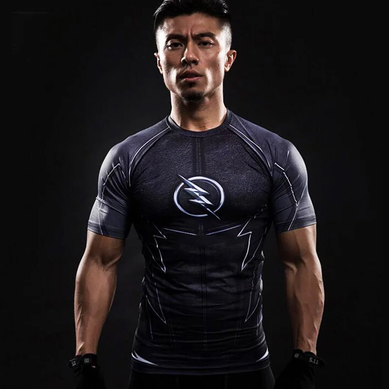 

super heroes mens t shirt 3d printing men tights fitness compression tshirt anime cosplay clothing short sleeved t-shirt