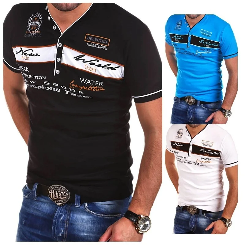 

ZOGAA T Shirt Men's Fashion Personality Designer Short-sleeved Casual Silm Fit Letter Printing Plus Size Tshirts Streetwear Tops