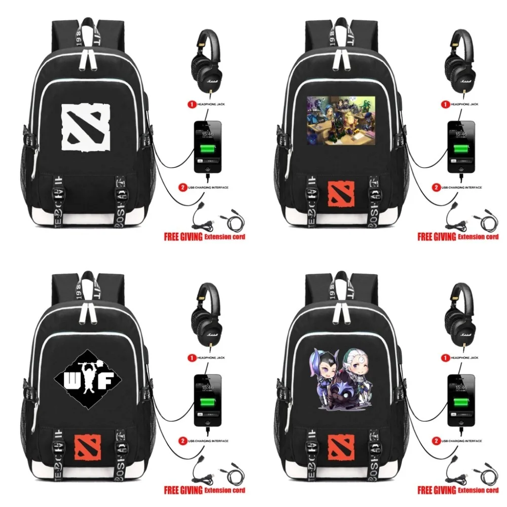 

Team Fnatic Virtus.pro DOTA 2 backpack CS CSGO NAVI for teenagers travel bag Laptop shoulder bag USB Charging Headphone jack