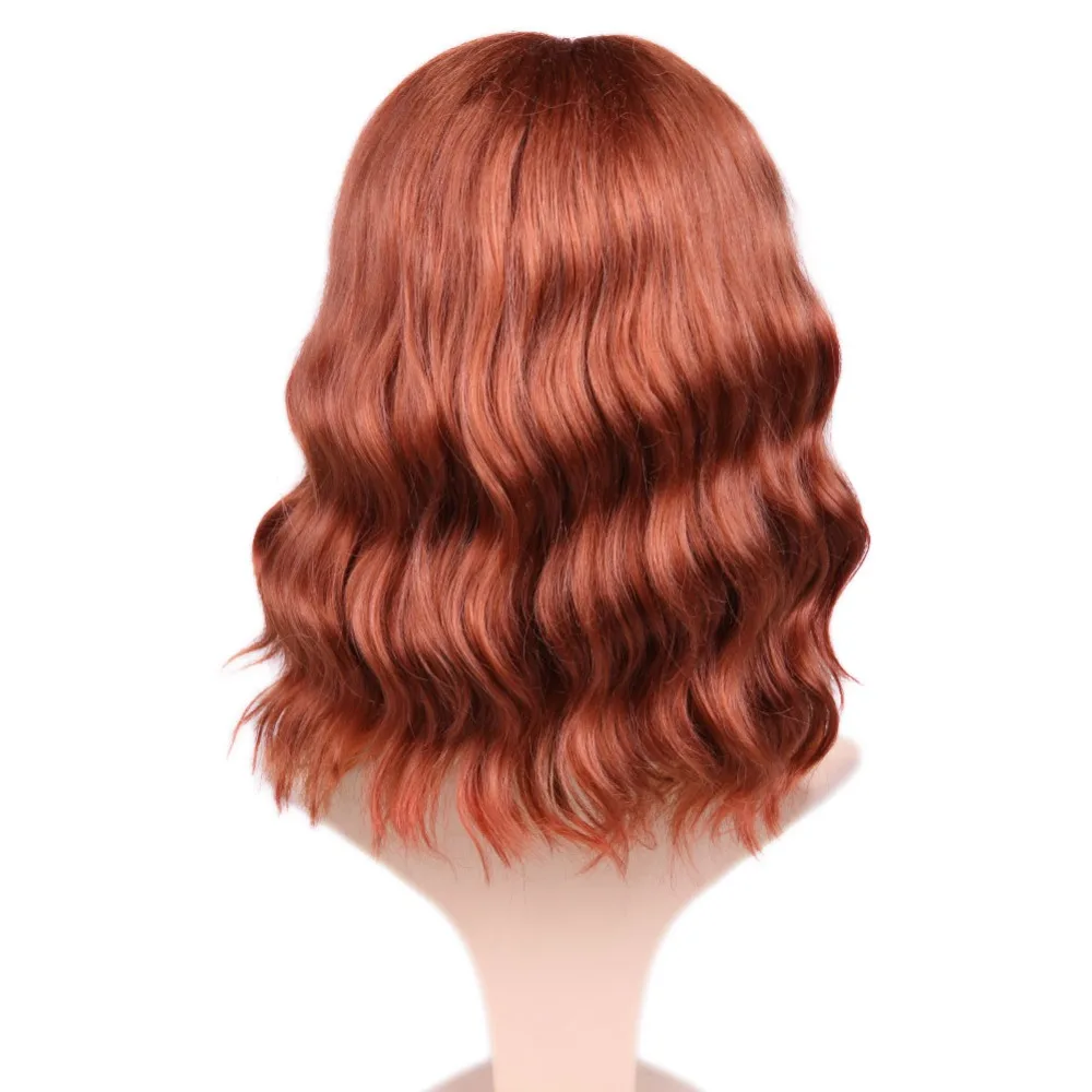 FAVE синтетические волосы на кружеве 9*1,4 натуральные волнистые парики Оранжевый Красный Регулируемый размер для черных белых американских женщин косплей парик