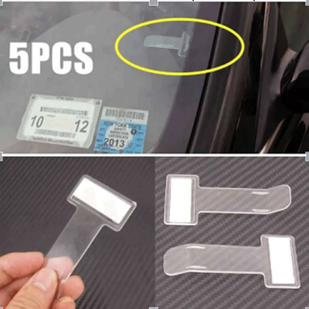 

4pcs/Set Auto Car Ticket Folder Mini T-shape Transparent Environmentally Ticket Folder Car Styling for Office Home Ticket Folder