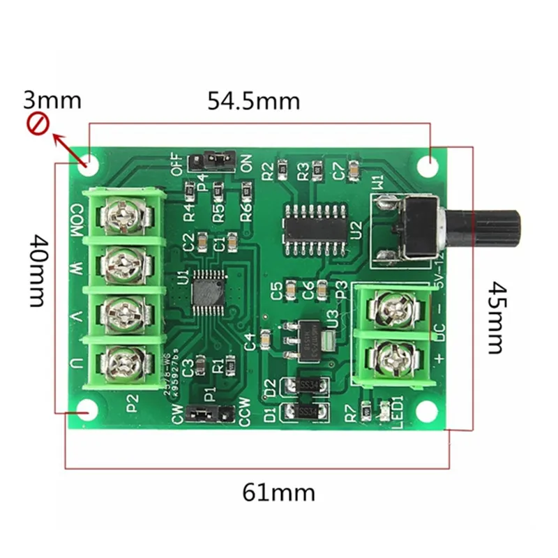 5 V-12 V DC бесщеточный контроллер платы драйвера двигателя для двигателя жесткого диска 3/4 провод