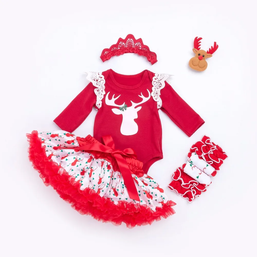 

Newborn Baby Clothes Autumn/Winter Cotton Long Sleeves Baby Rompers Headband Infant Clothes Sets Christmas Baby Girls Costume