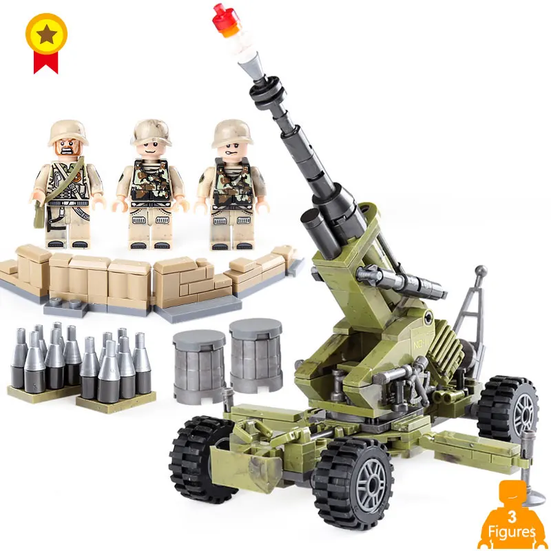 

Legion air defense artillery training Air defense team ww2 Military Building Blocks model figures weapons compatible legoinglys