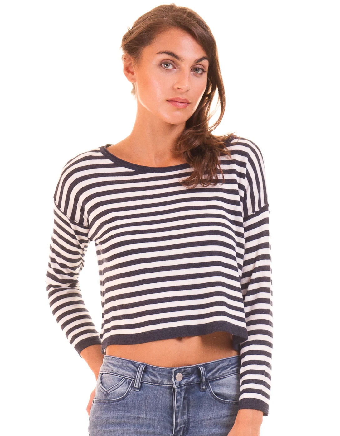 Pointelle Knit Sweater | Knitted sweaters, Sweaters, White knit sweater