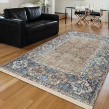 Else синий коричневый персидский этнический аутентичный винтажный Ретро 3d принт Противоскользящий килим моющийся декоративный ковер в богемном стиле