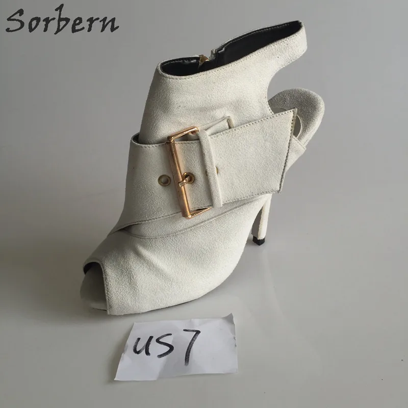 

Sorbern US7-EU37 White Open Toe Stilettos Women Pumps Open Heels Shoes Ladies White Shoes For Women 2018 Summer Styles New