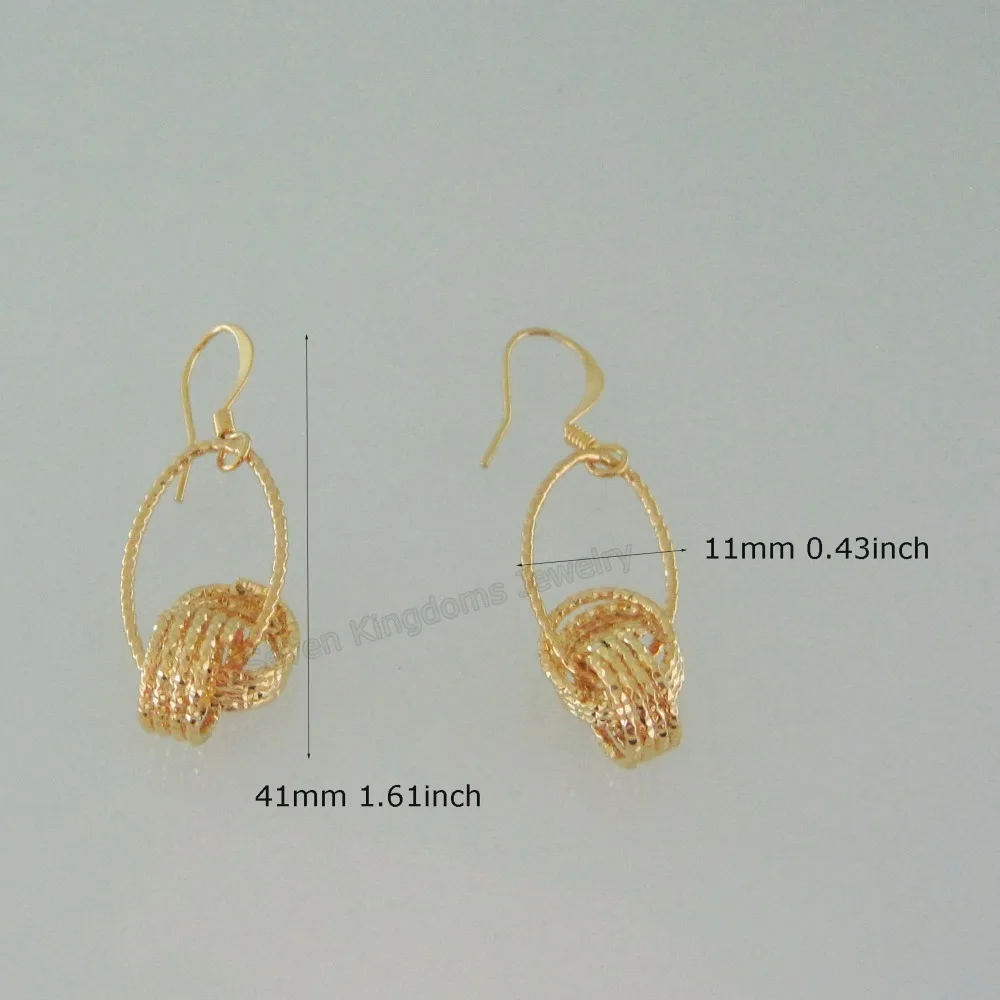 Foromance/ CARVED CIRCLE CROSSED OVAL DANGLER - YELLOW GOLD GP SOLID FILL OVERLAY TALL 1.6&quot EARRING | Украшения и аксессуары