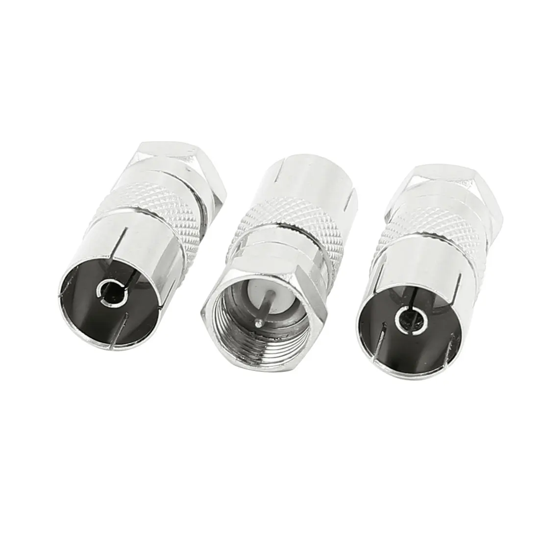 

3 Pcs Pal Female To F Male Tv Rf Antenna Catv Fm Coaxial Adapter Connector