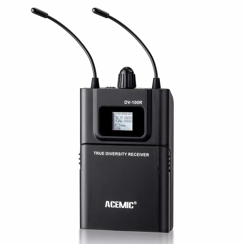 Acemic DV-100 مقابلة ميكروفون لاسلكي نظام استقبال الارسال mic صحيح التنوع خاصة مصممة ل dslr carema dv