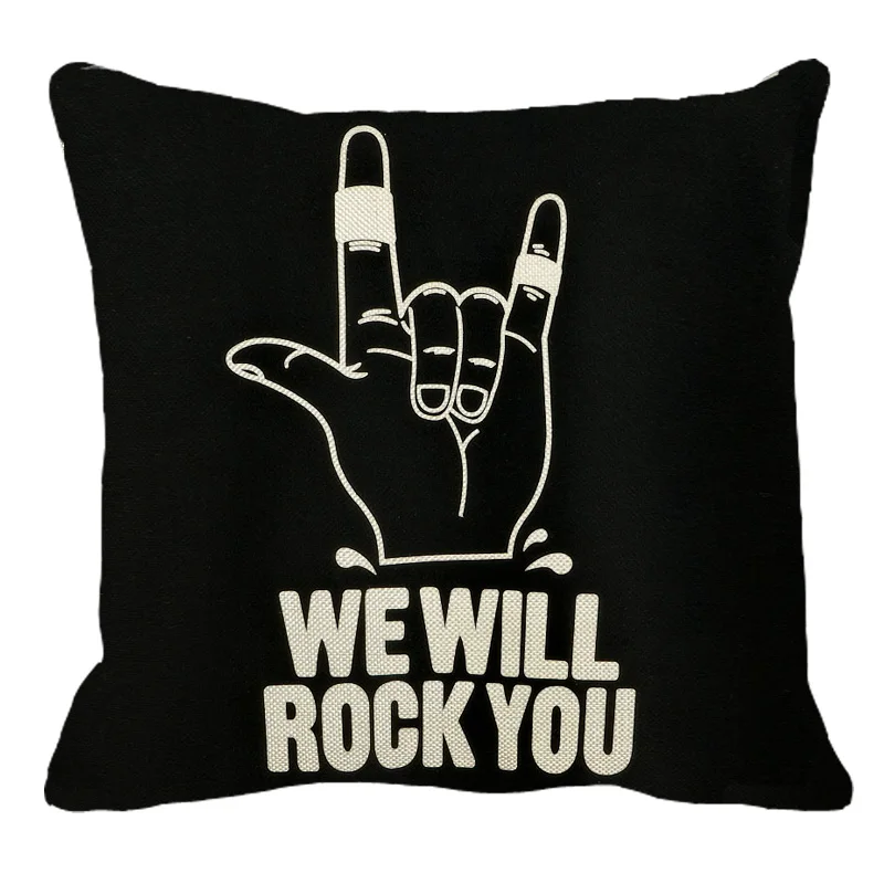 XUNYU I love Rock Music льняная декоративная наволочка для дивана поясная XL042|cushion cover|decorative