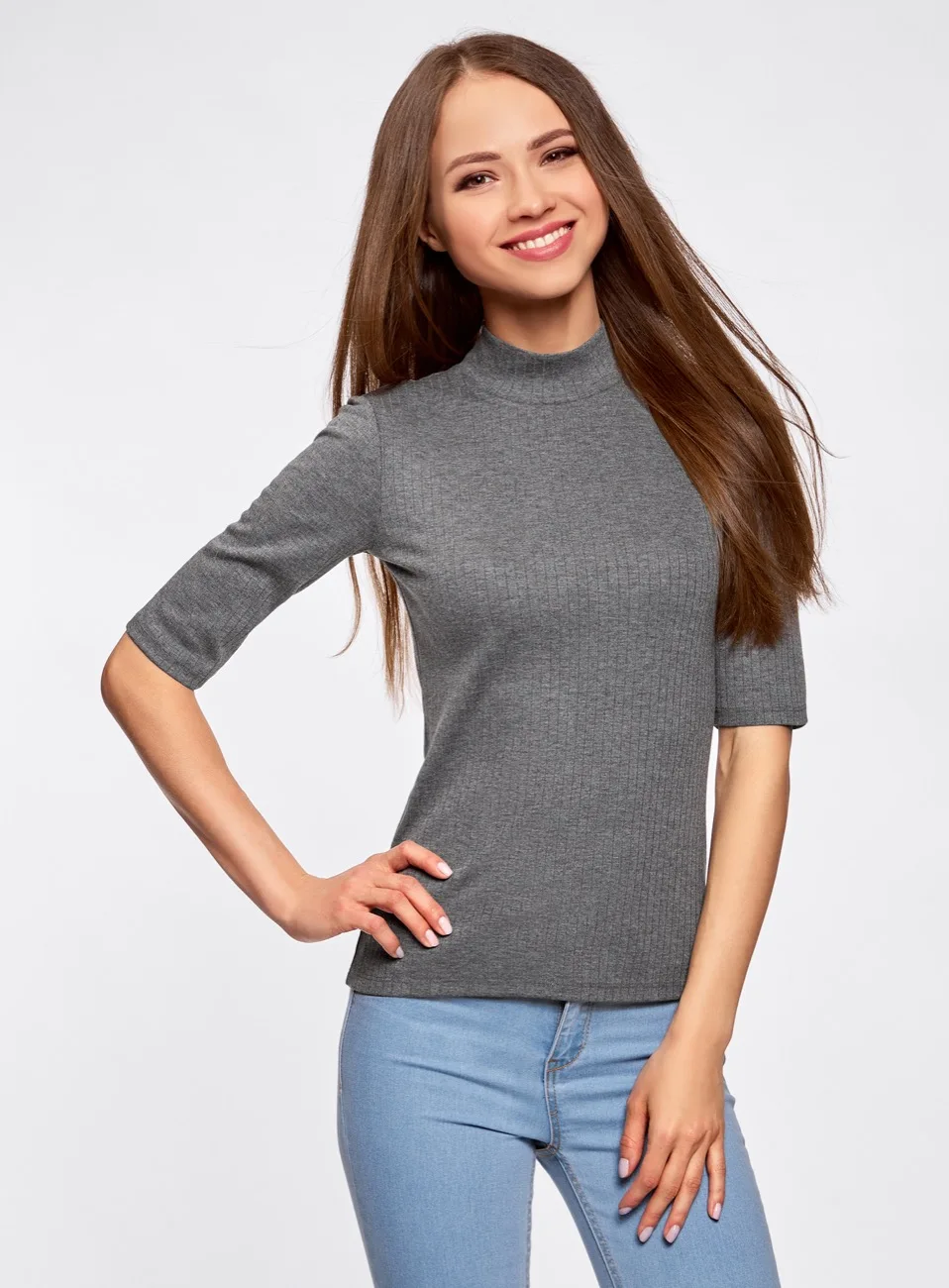 oodji Водолазка трикотажная с рукавом до локтя 15E01002 2 46464|sweater|oodji |