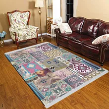 Else Nordec черно-белый ikat скандинавский геометрический 3d принт Противоскользящий килим моющийся декоративный килим Площадь Ковер богемный ковер