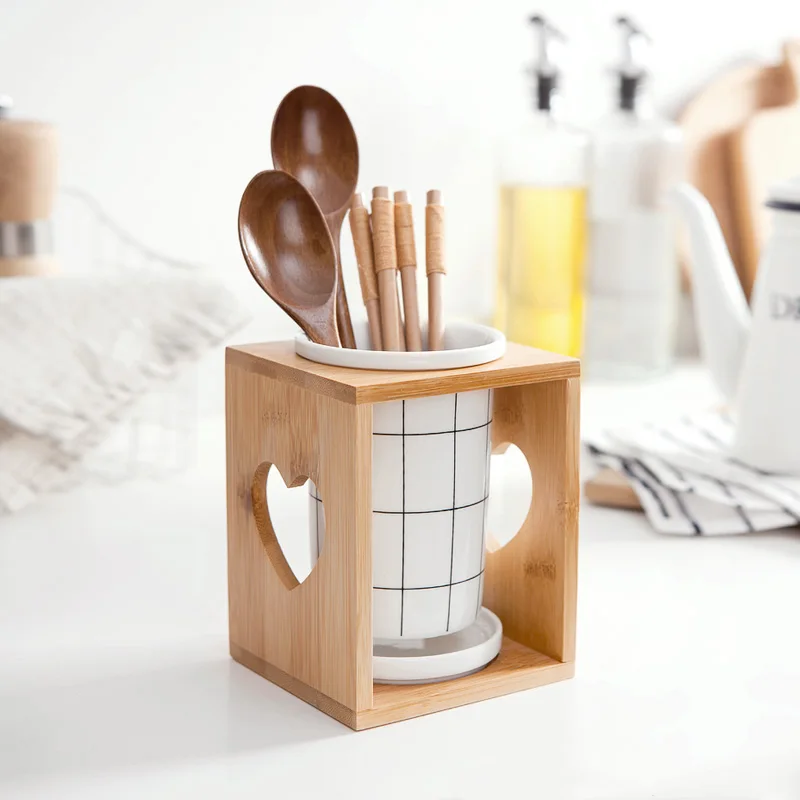 1 Pcs Ceramic Spoon Fork Knife Chopsticks Draining Holder Kitchen