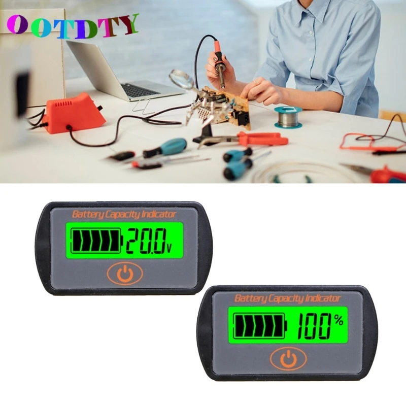 Вольтметр OOTDTY с ЖК дисплеем 12 В 24 В|voltmeter tester|battery voltmetercapacity tester |