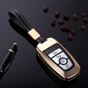 

Aluminum alloy Car Key Case Keyless Entry Remote Shell Cover Holder Keychain for Ford Fusion Mondeo Edge Expedition Accessories