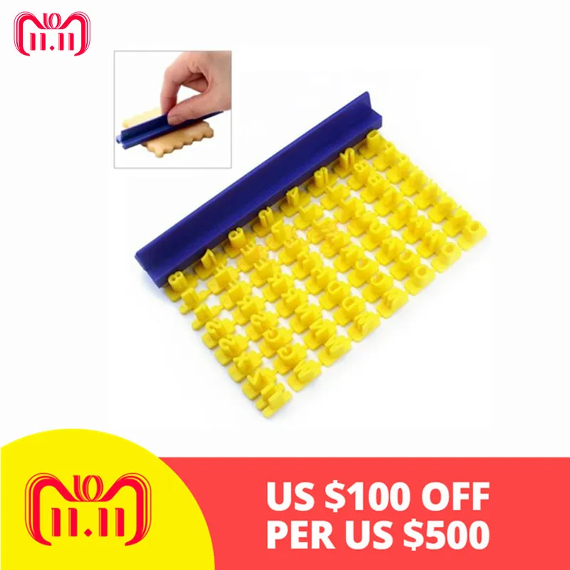 

2019 New DIY Alphabet Plastic Cake Mould Letter Impress Biscuit Cookie Cutter Press Stamp Embosser Fondant Mold TSLM1 BTZ1