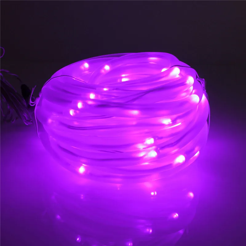 Mising 10 м 100 светодиодный светильник на солнечной батарее, светильник-гирлянда, Рождественский Свадебный светильник на солнечной батарее, светильник-труба, водонепроницаемый, вечерние, Декор - Испускаемый цвет: Purple
