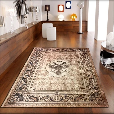cheap Else Brown Eagle Ottoman Vintage Persian Retro 3d Print Non Slip Microfiber Living Room Decorative Modern Washable Area Rug Mat