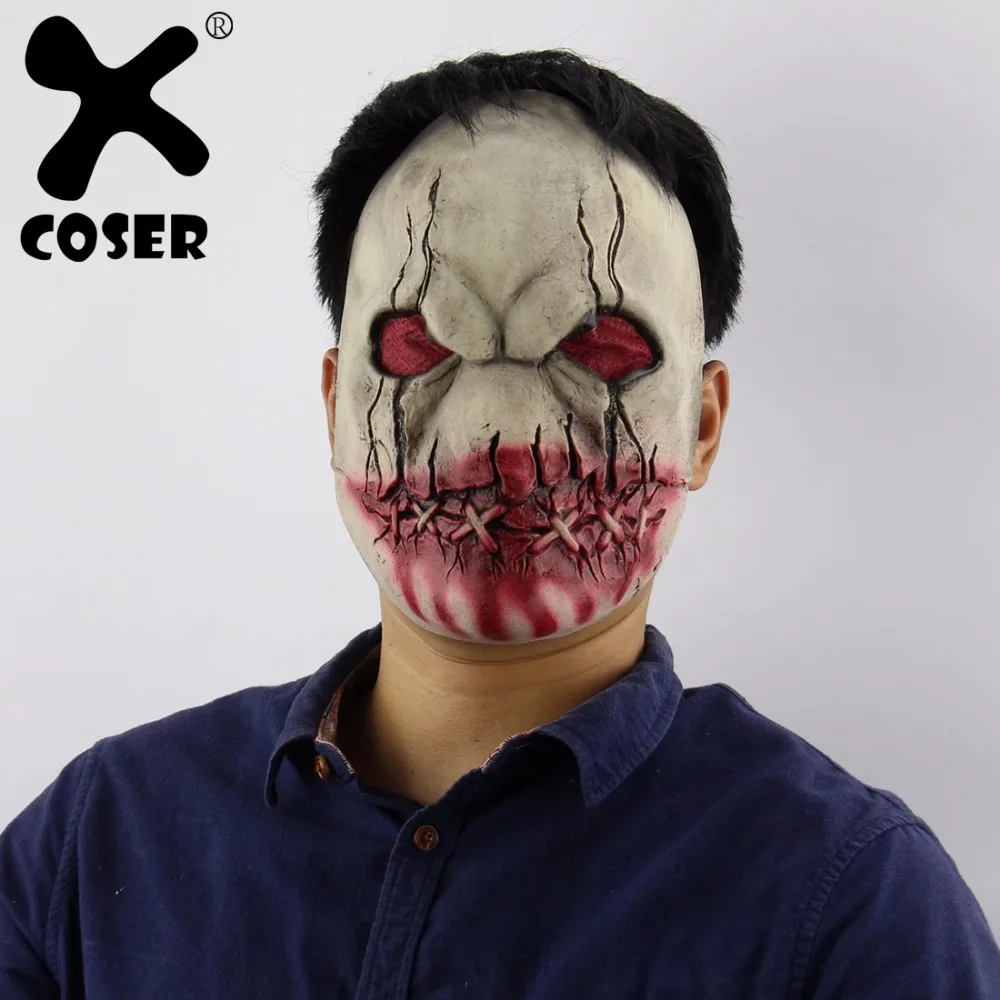 XCOSER Хэллоуин косплей кровавый рот зомби ужас латексная маска для хеллоуина Косплей Костюм для унисекс