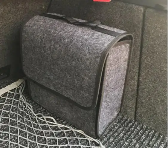 

Buendeer soft Woolen Felt car trunk organizer 30*16*29cm Car storage box bag fireproof Stowing Tidying package blanket tool