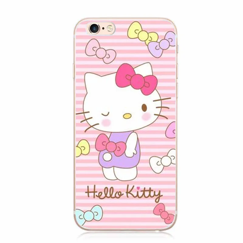 IMIDO hello kitty Мягкий ТПУ силиконовый чехол подходит для Apple iPhone X XR XS Max 8 для iPhone 7 8 6 6S Plus 5 5S чехлы для телефонов