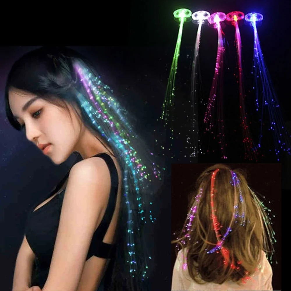 

1PCS LED Hair Braid Glowing Blinking Hair Clip Flash LED Braid Christmas New Year Luminous Toys For Children Kids Juguetes Gift