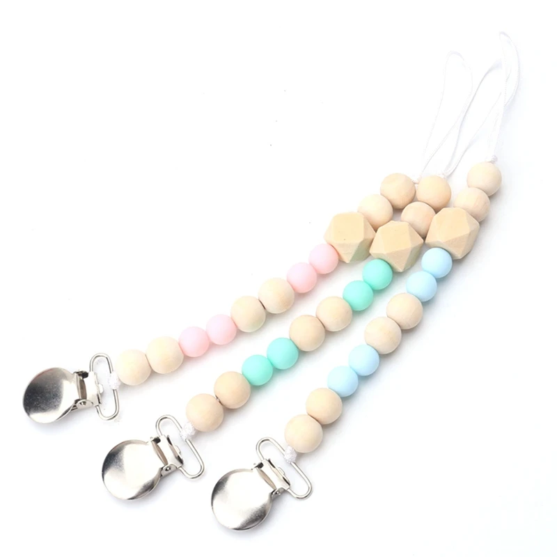 

Wooden Pacifier Chain For Nipples Pacifier Clips Chain Holder Chain Holder Teething Toy For Baby 1 Piece