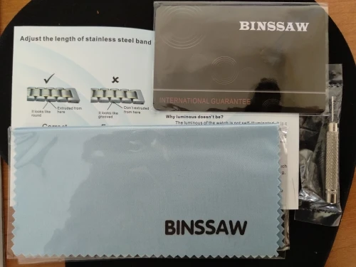 Binssaw подлинности бренд мужской швейцарские кварцевые сапфир нержавеющая сталь мода кожа водонепроницаемый светящиеся спортивные часы