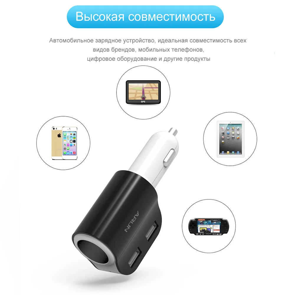 ارون شاحن سيارة USB صغير للجوال هاتف لوحي 3.1A سريع شاحن سيارة-شاحن المزدوج USB سيارة مهايئ شاحن الهاتف في سيارة