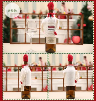 

New year 2017 christmas decorations for home wine bottle cover set christmas ornaments navidad natal party decoration