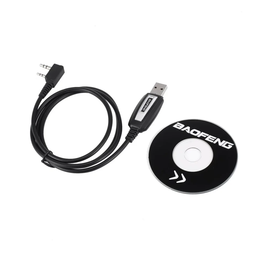 

USB Programming Cable For Baofeng Cord Two Ways Radio Walkie Talkie UV-5R Frequency Software Intercom With Driver CD