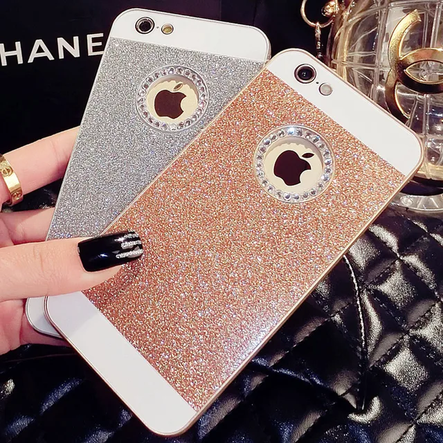 DREAMYSOW Luxury Funda Glitter Bling Diamond Back Cover For iPhone 7 6 6S Plus X 8 Plus Hard Case for iPhone 5 5S SE 4 4S Shell