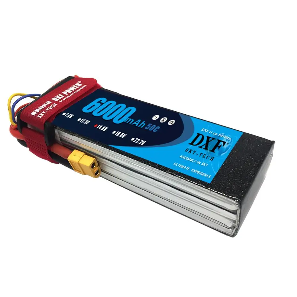 DXF 4S Lipo литий полимерный аккумулятор 14 8 V 6000mAh 50C Burst 100C жесткий чехол AKKU для 1:8 RC