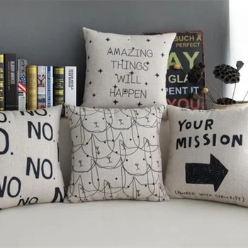 

customize High Quality Linen Material Pillow Minimalist Scandinavian style Decorative cushion fashion colors PillowCase