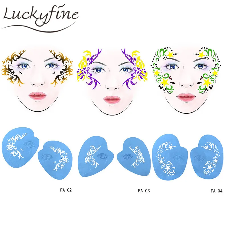 Reusable Soft Face Painting Stencils Paint Stencil Template Eye Makeup