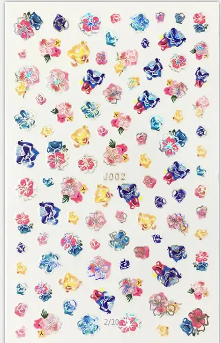 1078-ультратонкие Водные Наклейки для ногтей, наклейки для ногтей, наклейки для ногтей в Корейском стиле, самоклеящиеся наклейки, милые наклейки - Цвет: J002