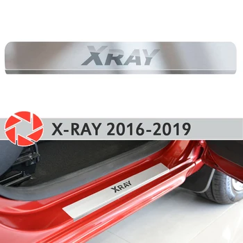 

Door sills for Lada X-Ray 2016-2019 step plate inner trim accessories protection scuff car styling decoration laser letters