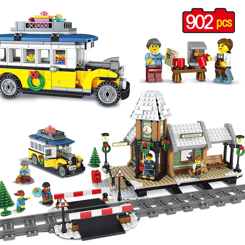 

Creator series Model Building Blocks Compatibe with LegoINGLYS The Winter Village Station architecture Toy for children