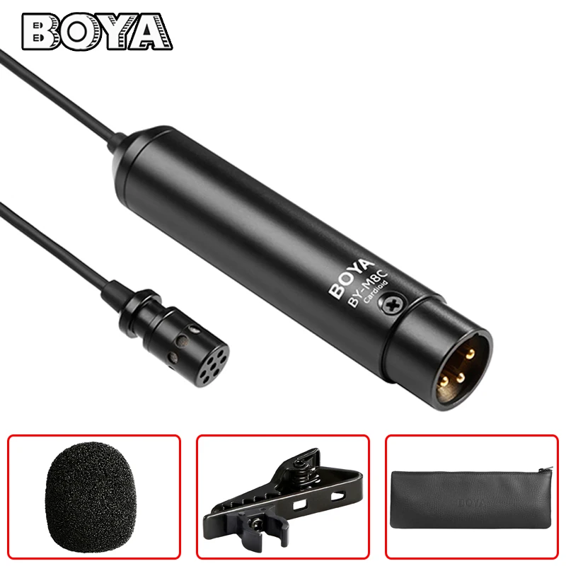 

BOYA BY-M8C Clip-On Lavalier Cardioid Condenser Microphone for Panasonic Camcorder ZOOM H4n H5 H6 TASCAM Audio Recorder XLR Mic