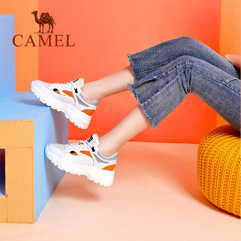 CAMEL/женская спортивная обувь; кроссовки для бега, тренажерного зала, визуально увеличивающие рост; дышащая обувь на массивной платформе со шнуровкой